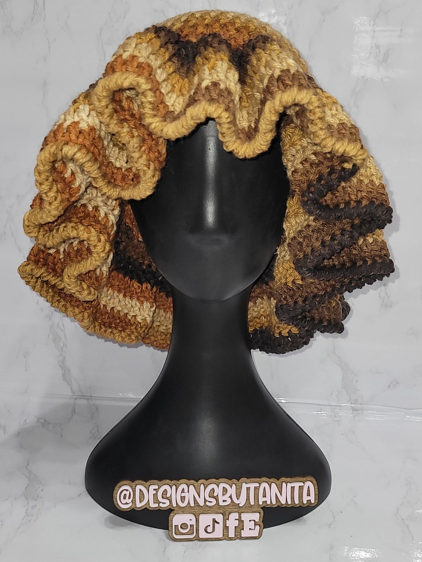 Crochet Wavy Brim Bucket Hat (Deep Wave)