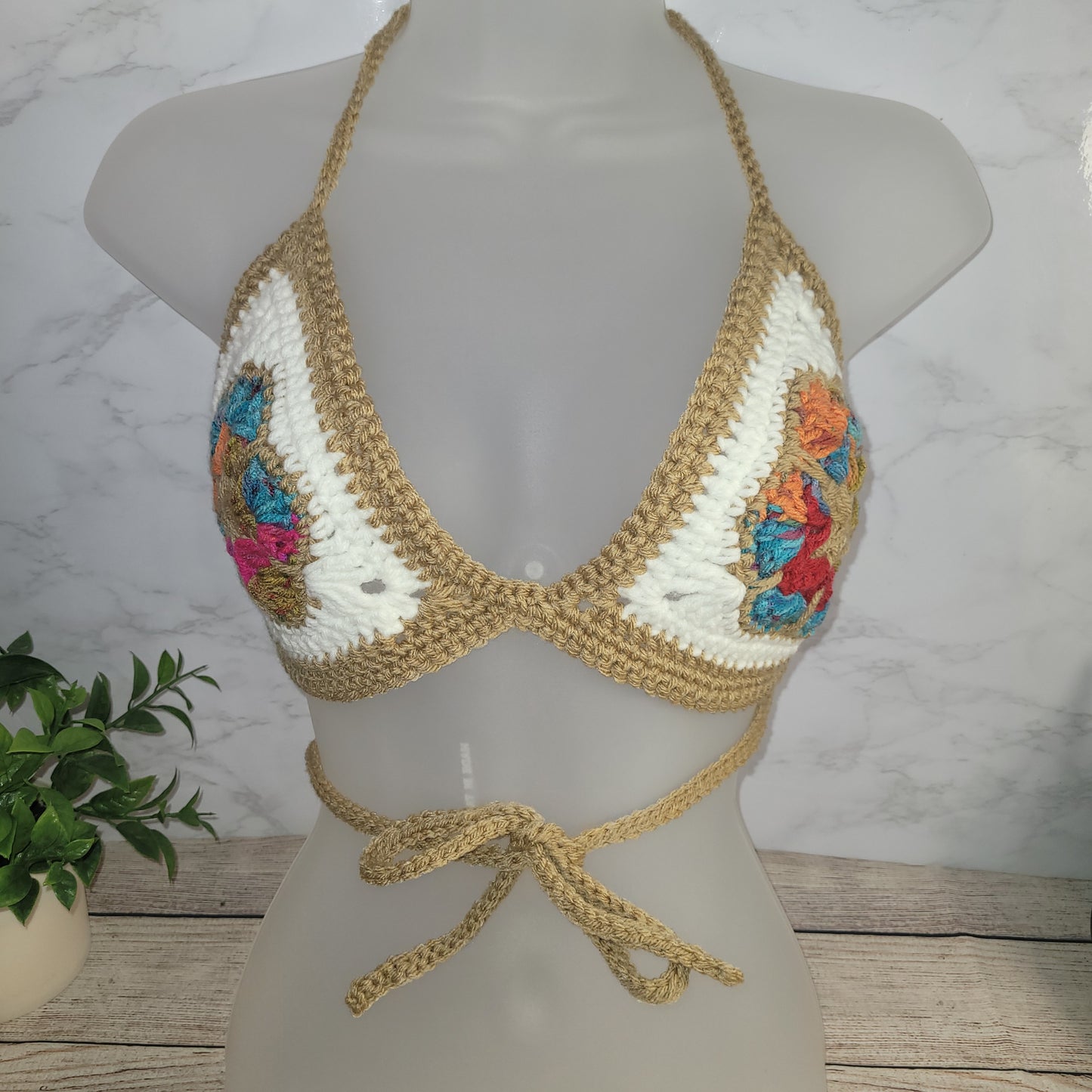 African Flower Bikini Top