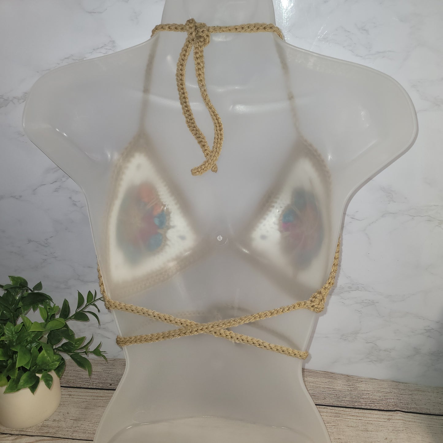 African Flower Bikini Top
